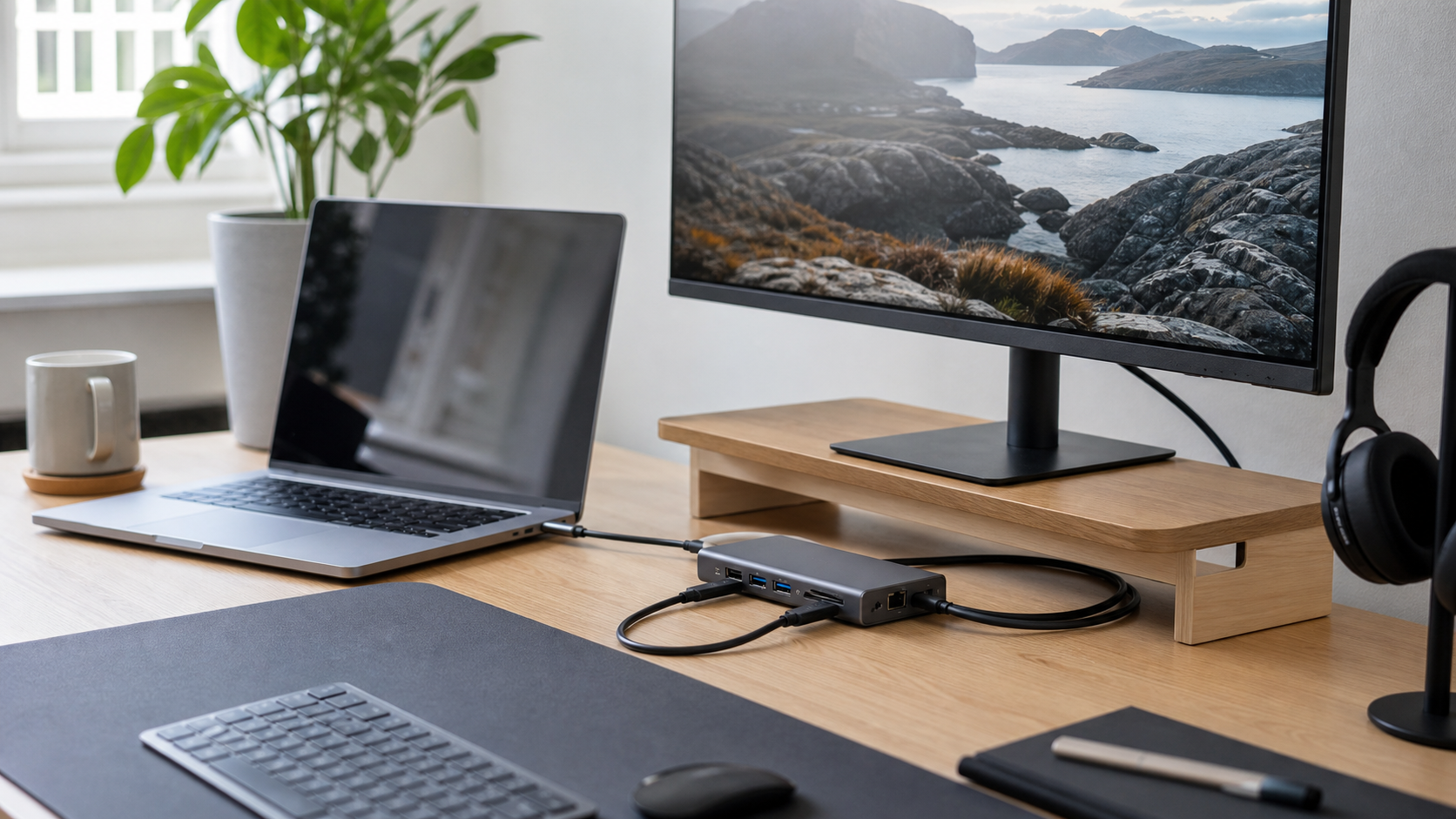 USB-C-dock til møterom og hjemmekontor