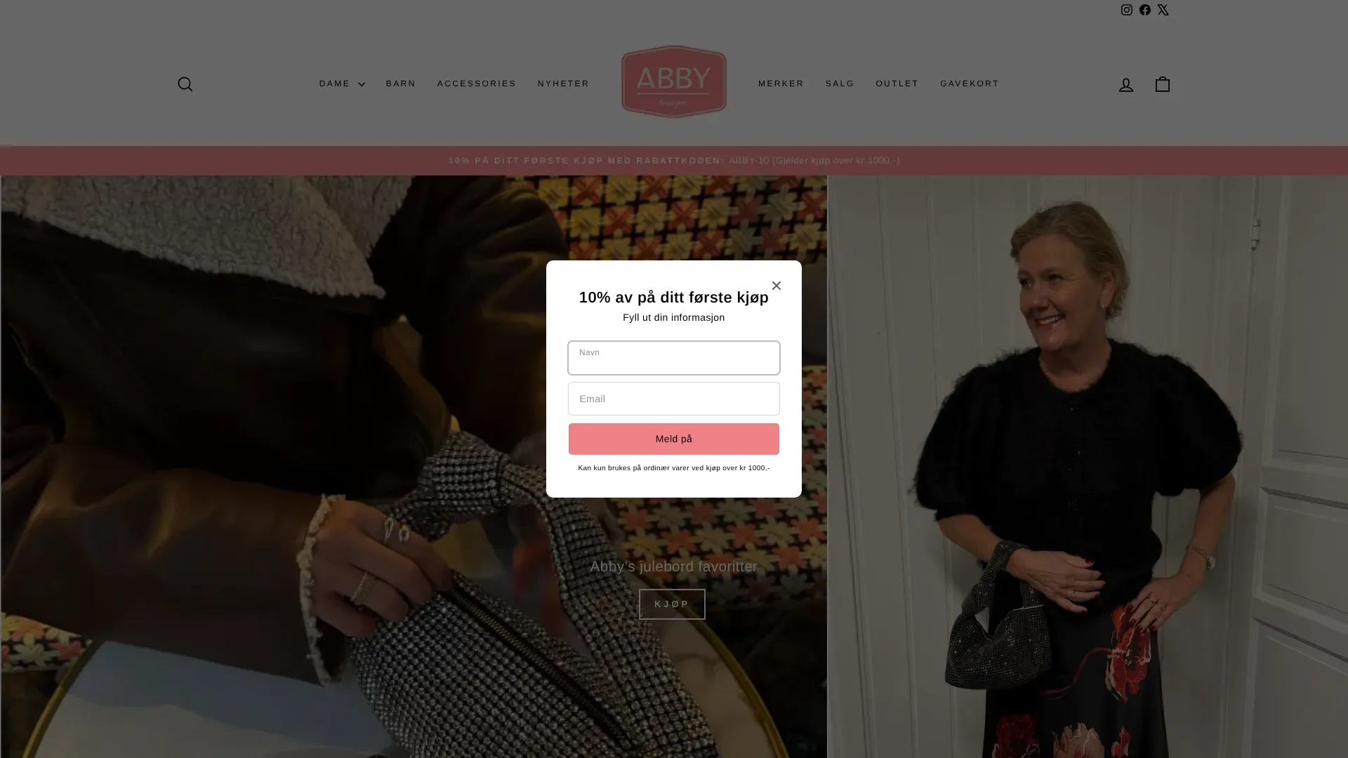Skjermbilde fra Abby Boutique