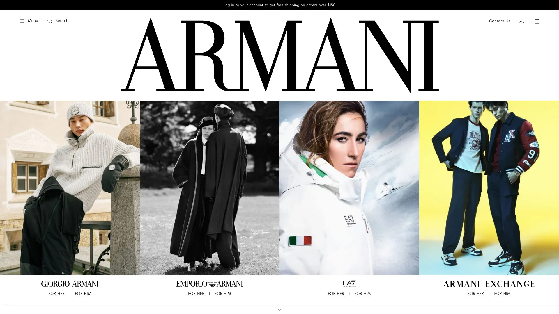 Skjermbilde fra Armani