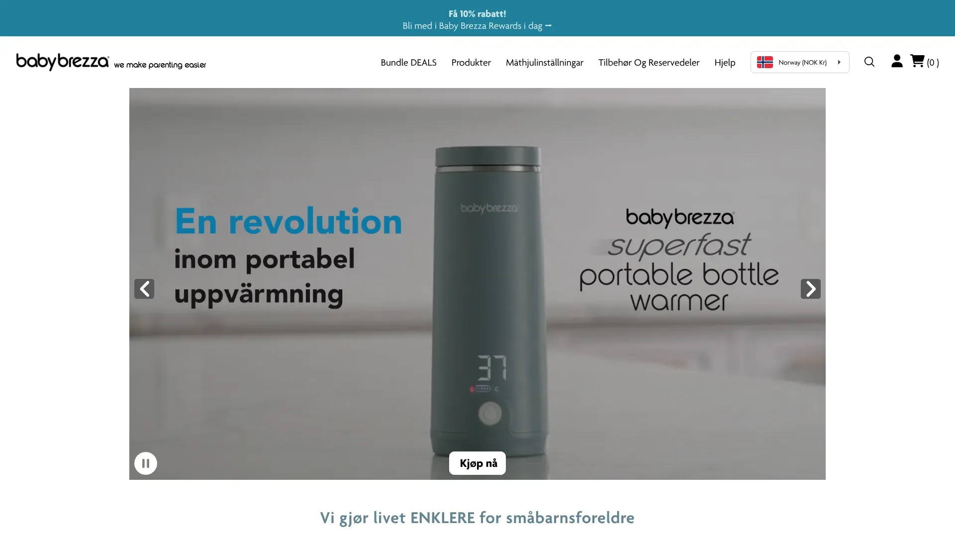Skjermbilde fra Baby Brezza