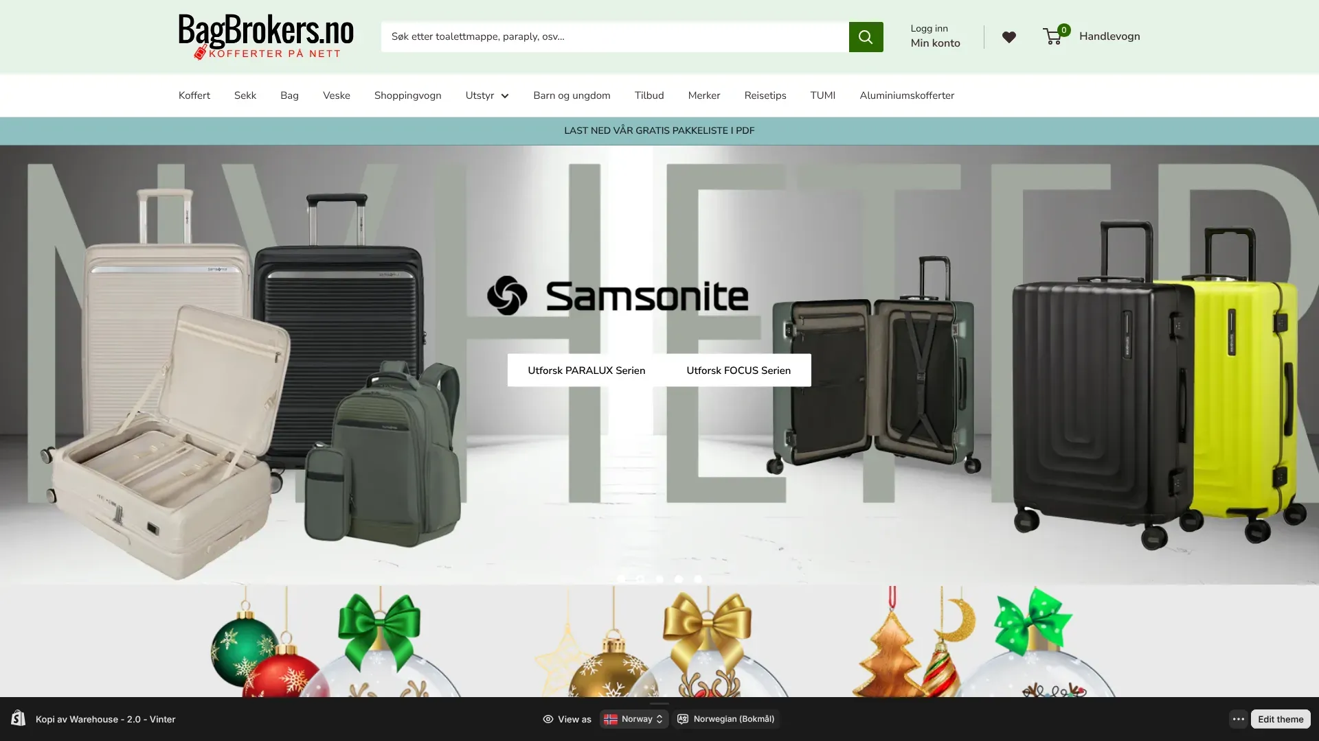 Skjermbilde fra Bagbrokers