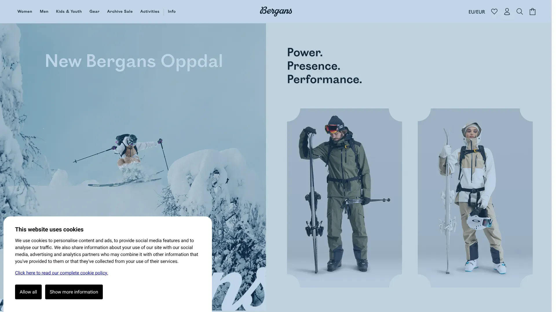 Skjermbilde fra Bergans