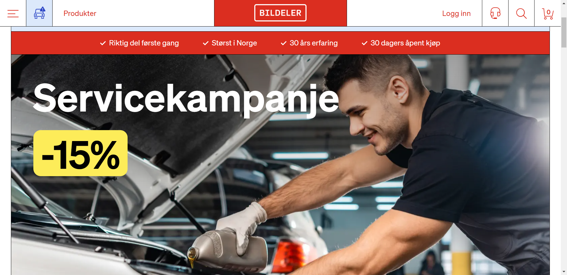 Skjermbilde fra Bildeler