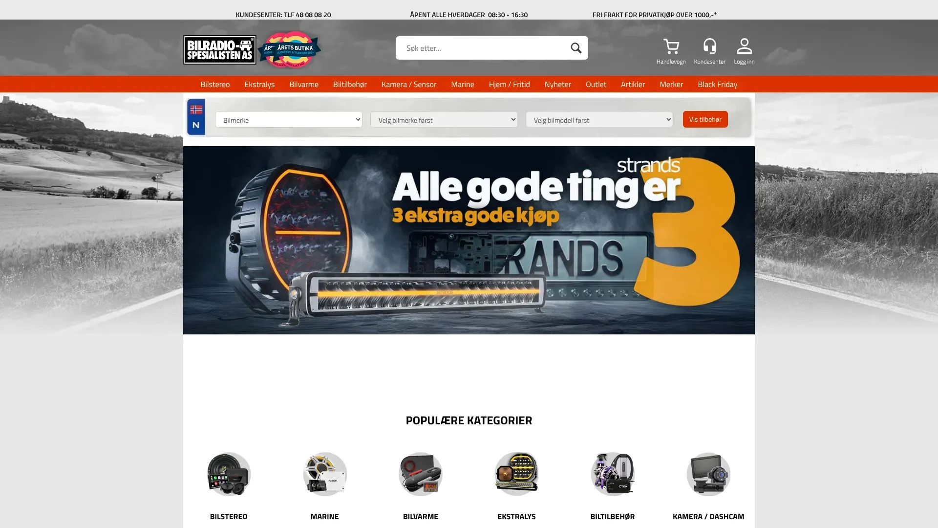 Skjermbilde fra Bilradio spesialisten