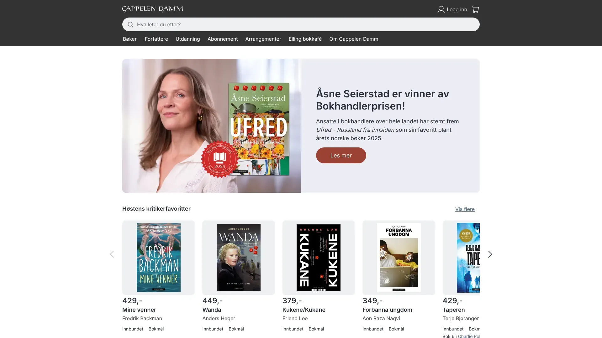Skjermbilde fra Cappelen Damm