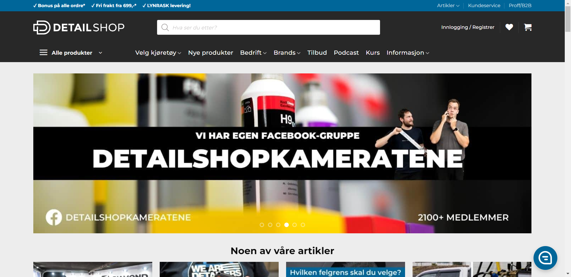 Skjermbilde fra Detailshop