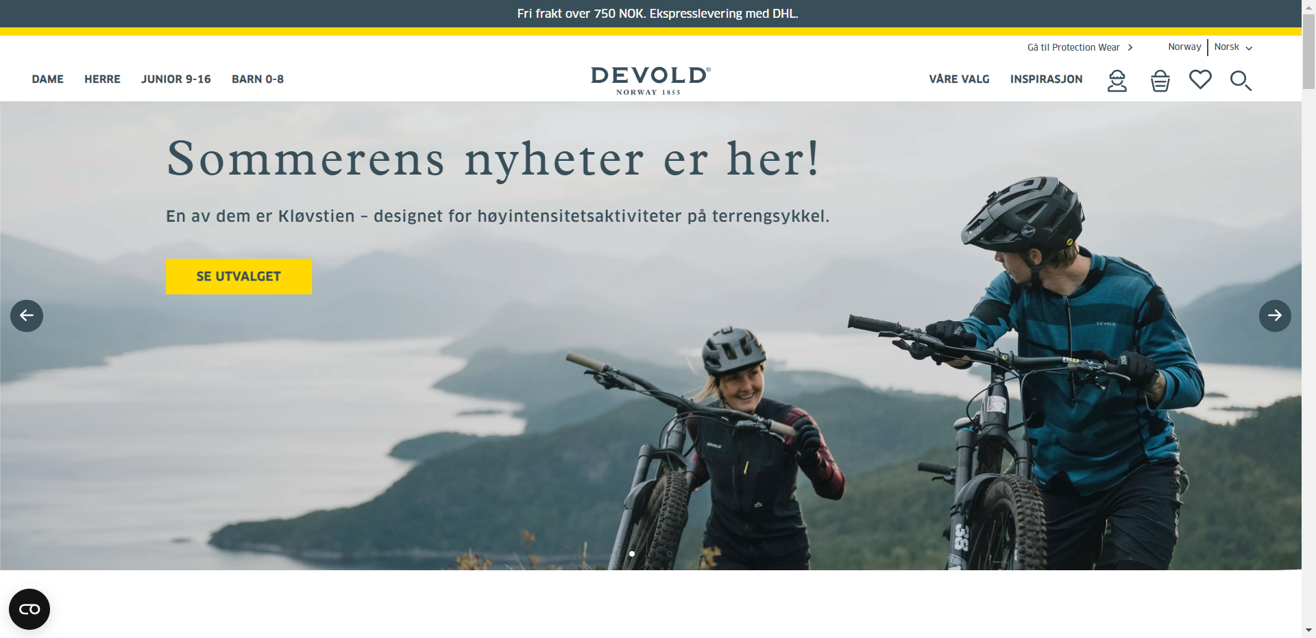 Skjermbilde fra Devold