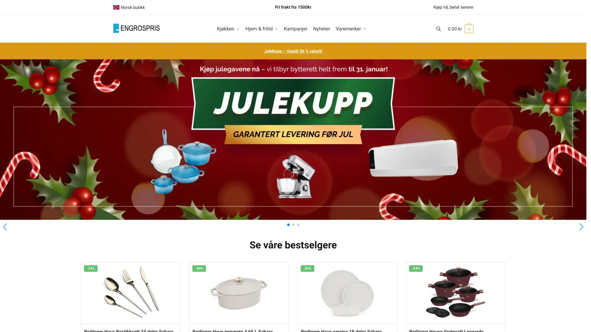 Skjermbilde fra Engrospris