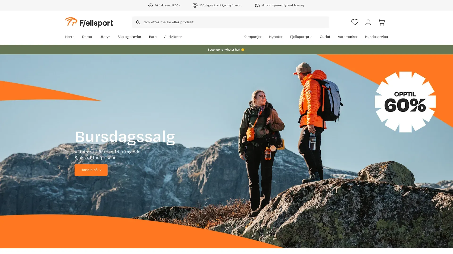 Skjermbilde fra Fjellsport