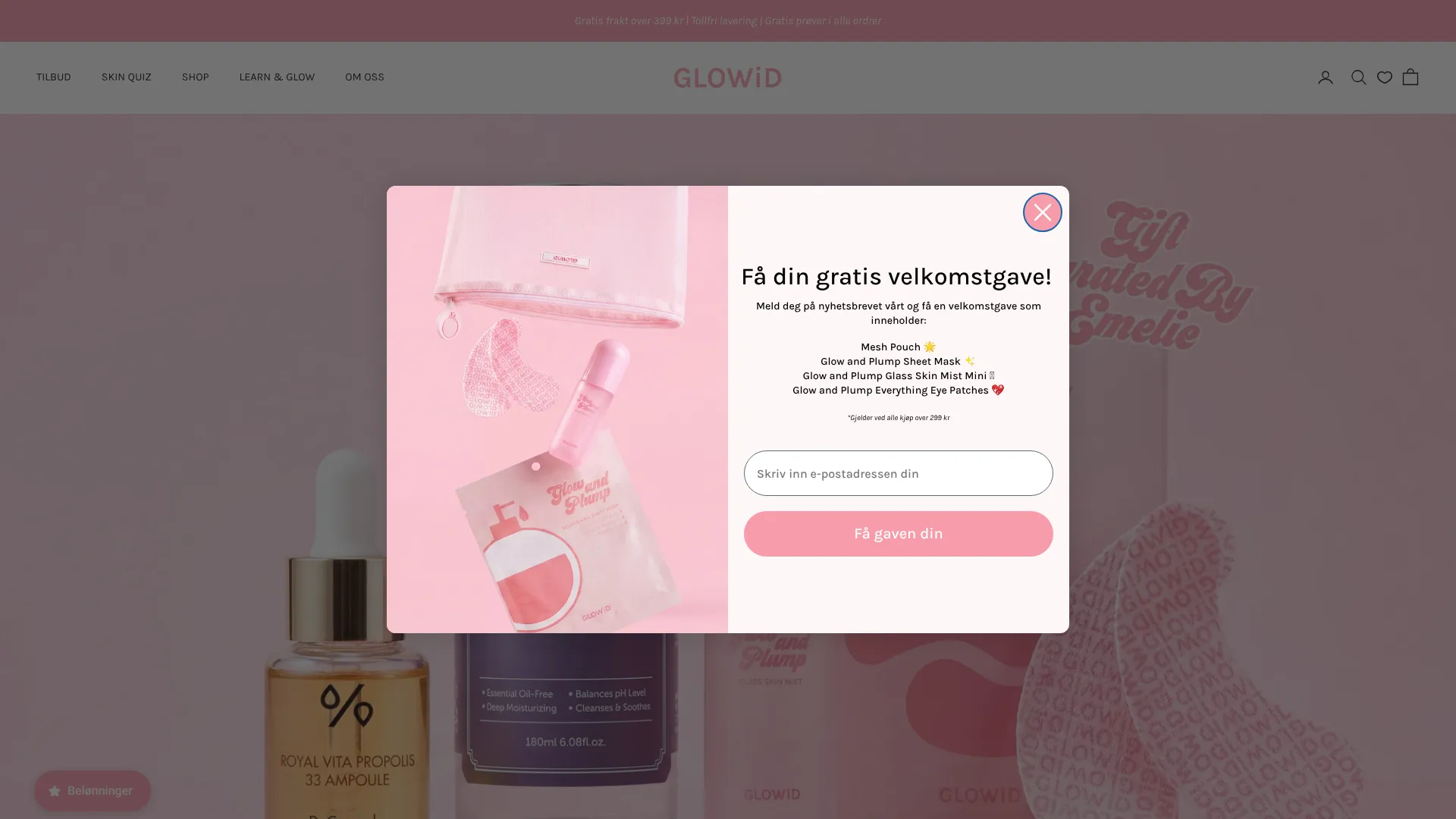 Skjermbilde fra GLOWiD