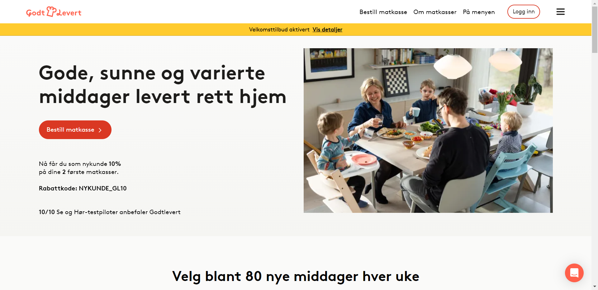 Skjermbilde fra Godt levert