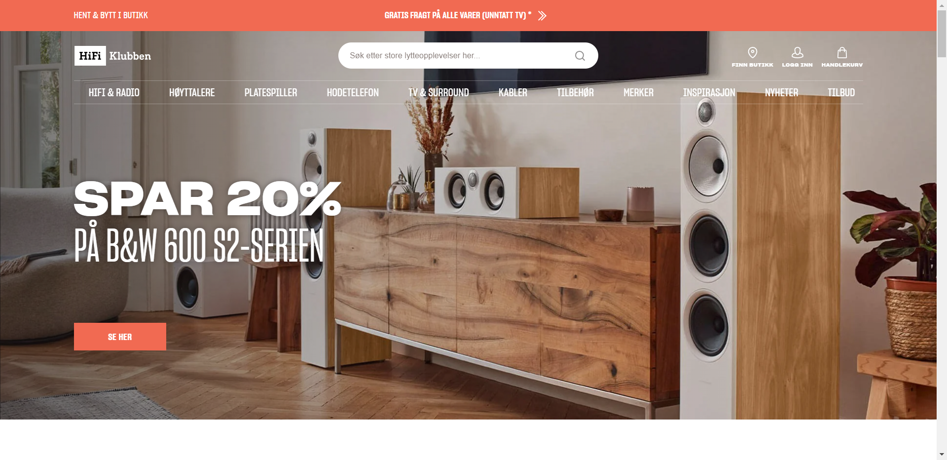 Skjermbilde fra Hifi Klubben