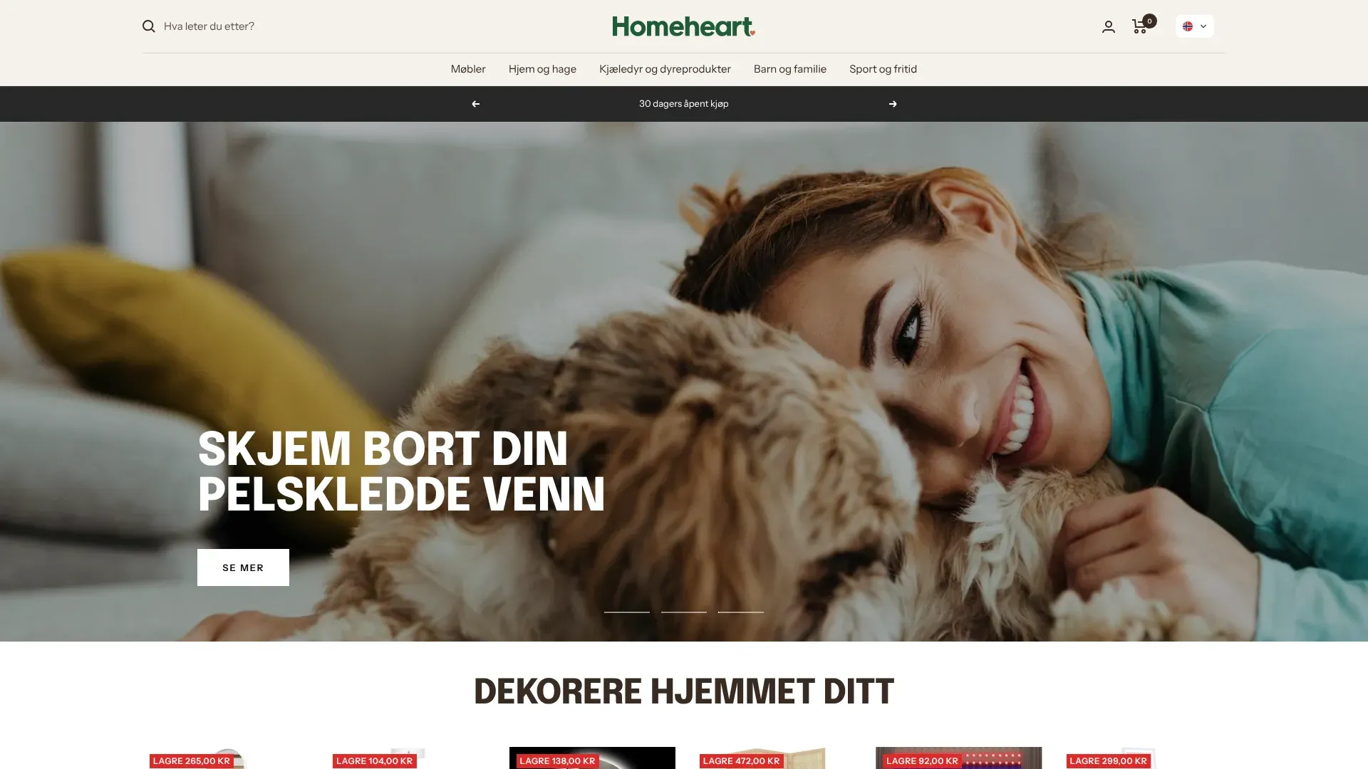 Skjermbilde fra Homeheart