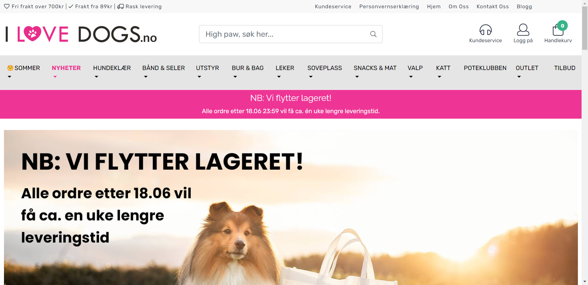 Skjermbilde fra Ilovedogs