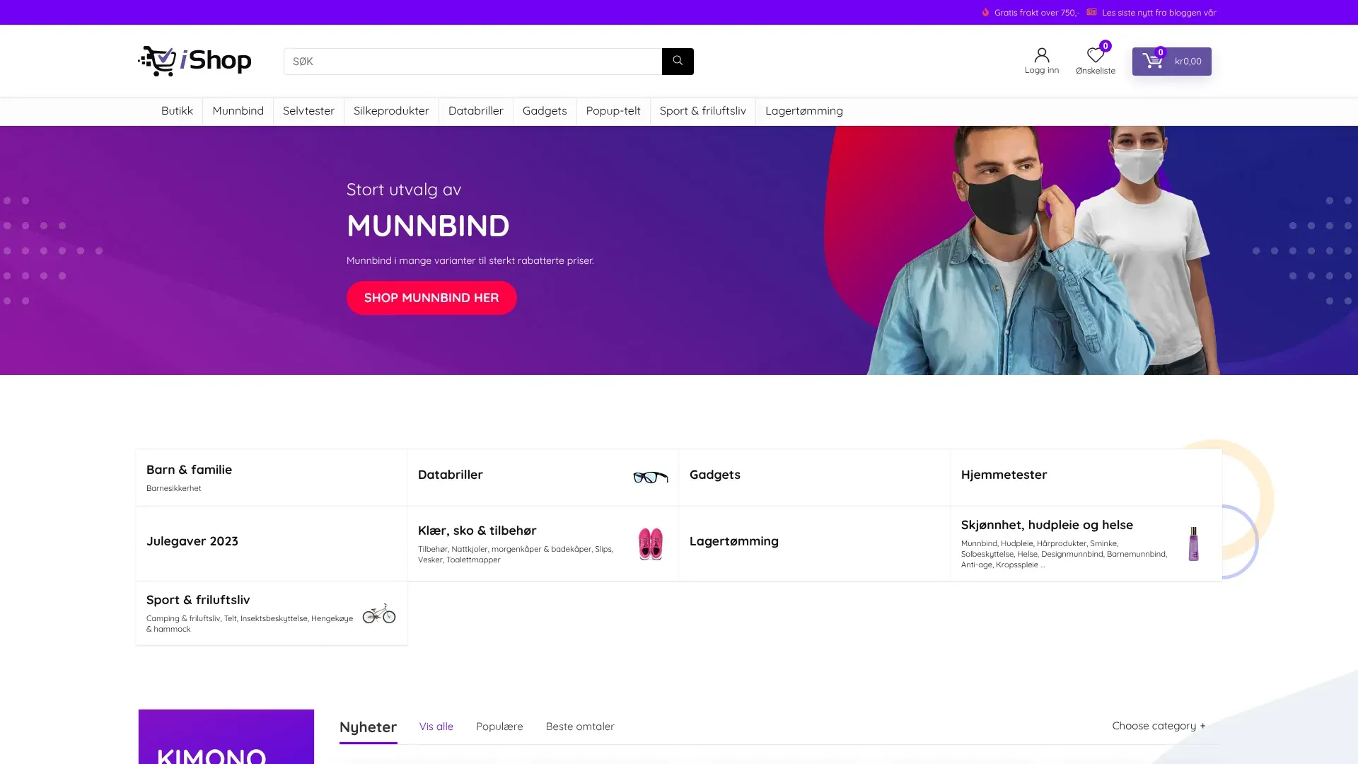 Skjermbilde fra Ishop