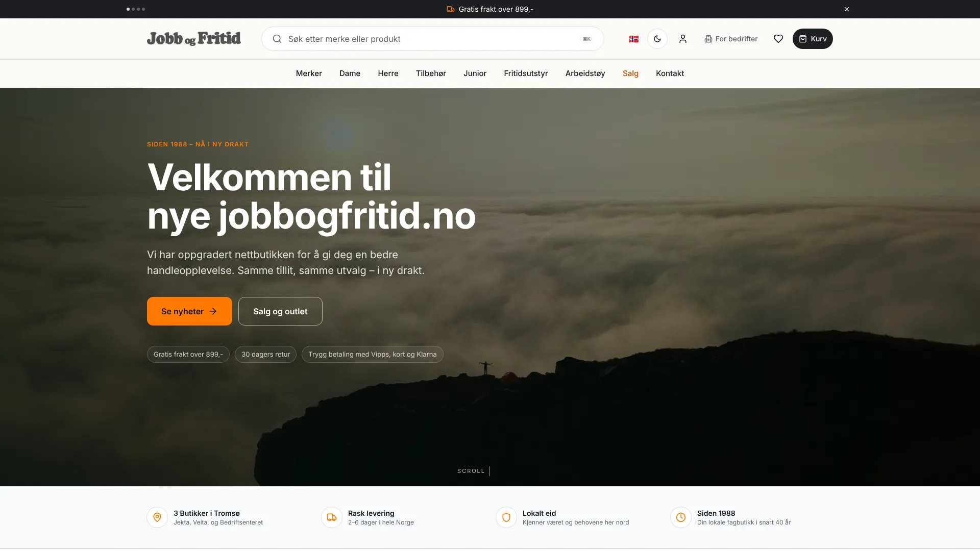 Skjermbilde fra Jobb og Fritid