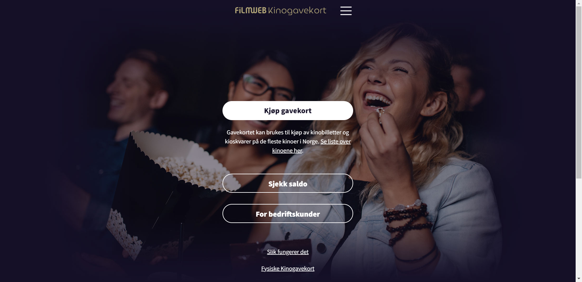 Skjermbilde fra Kinogavekort