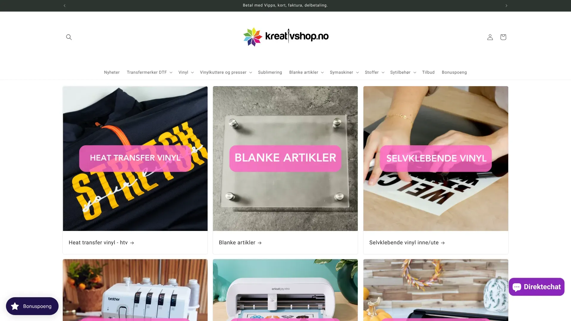 Skjermbilde fra Kreativshop
