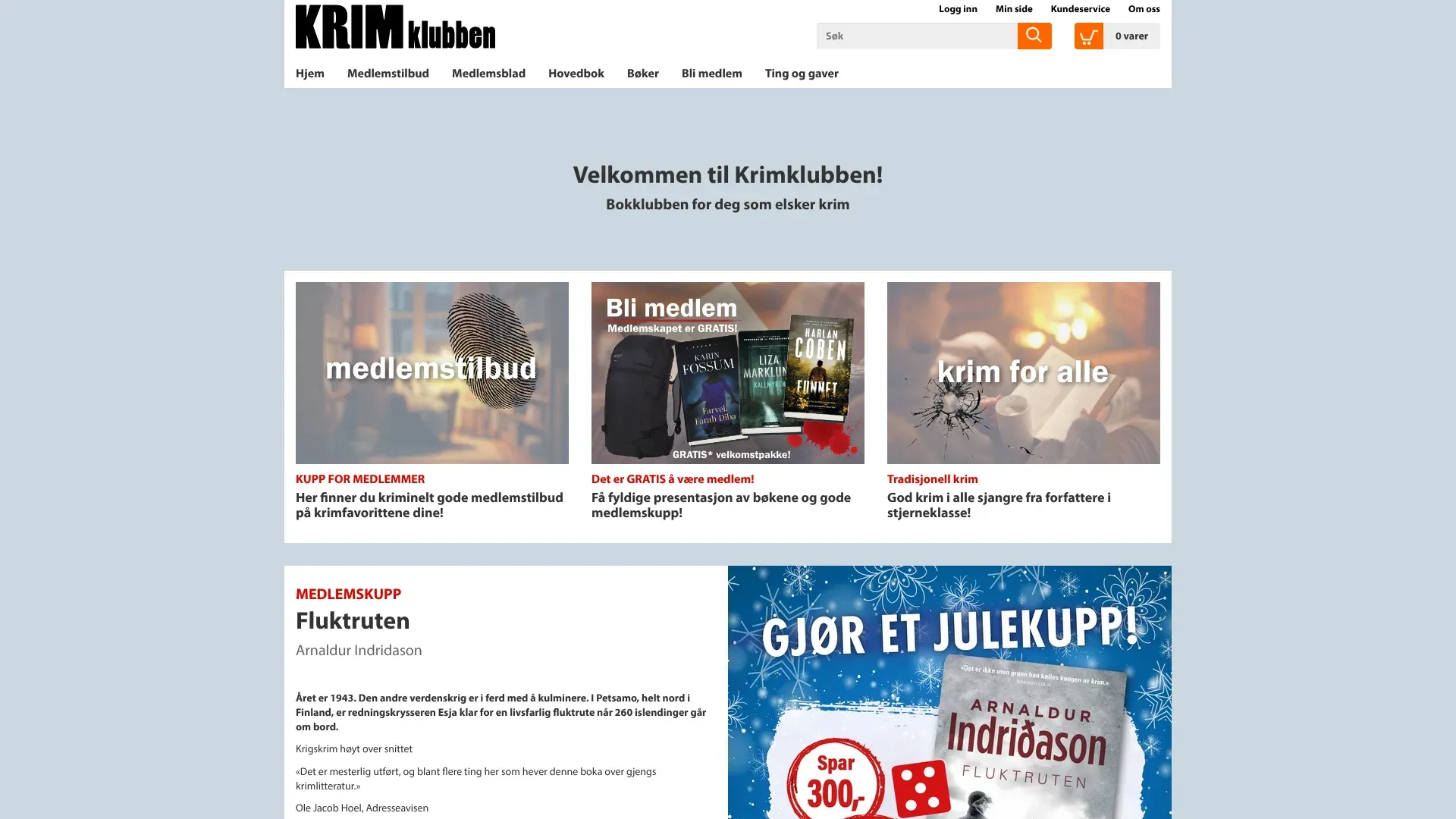 Skjermbilde fra Krimklubben