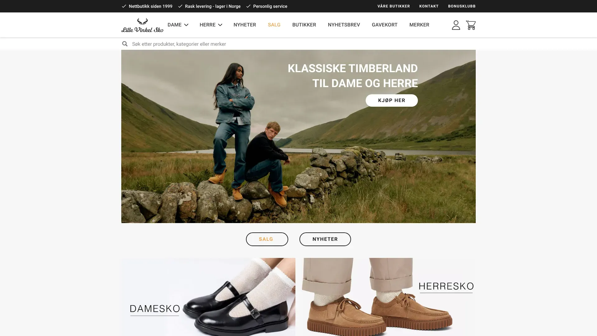 Skjermbilde fra Lillevinkel Sko