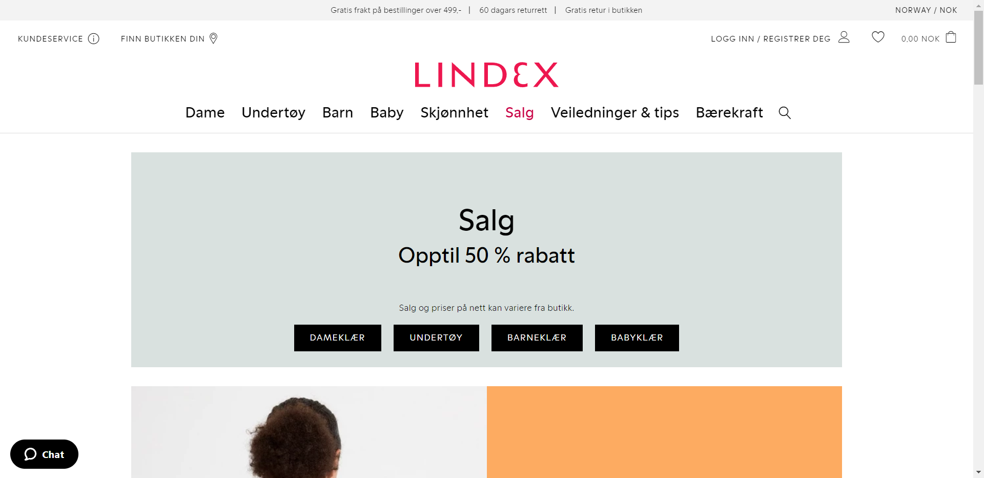 Skjermbilde fra Lindex