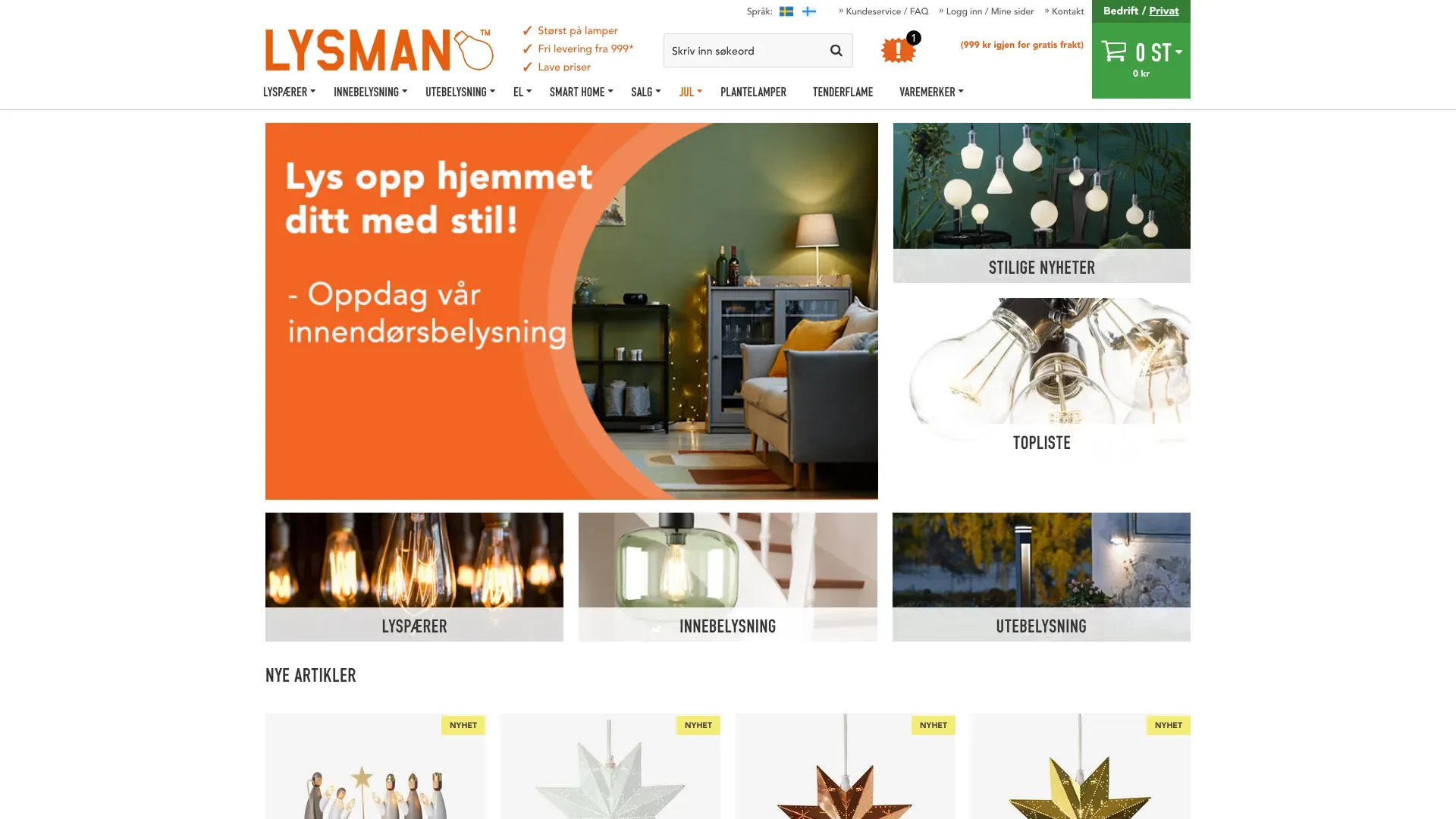 Skjermbilde fra Lysman
