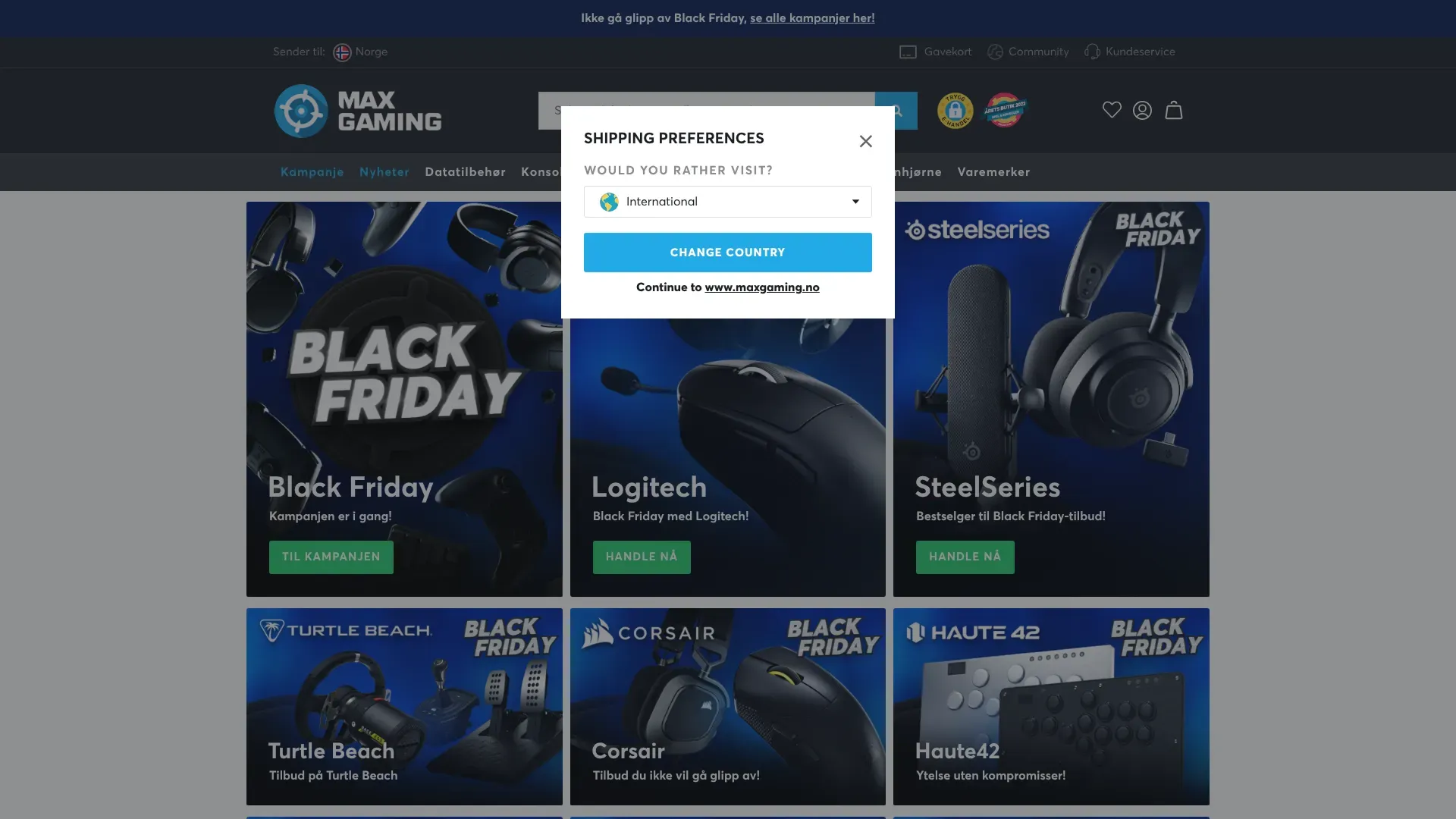 Skjermbilde fra Maxgaming