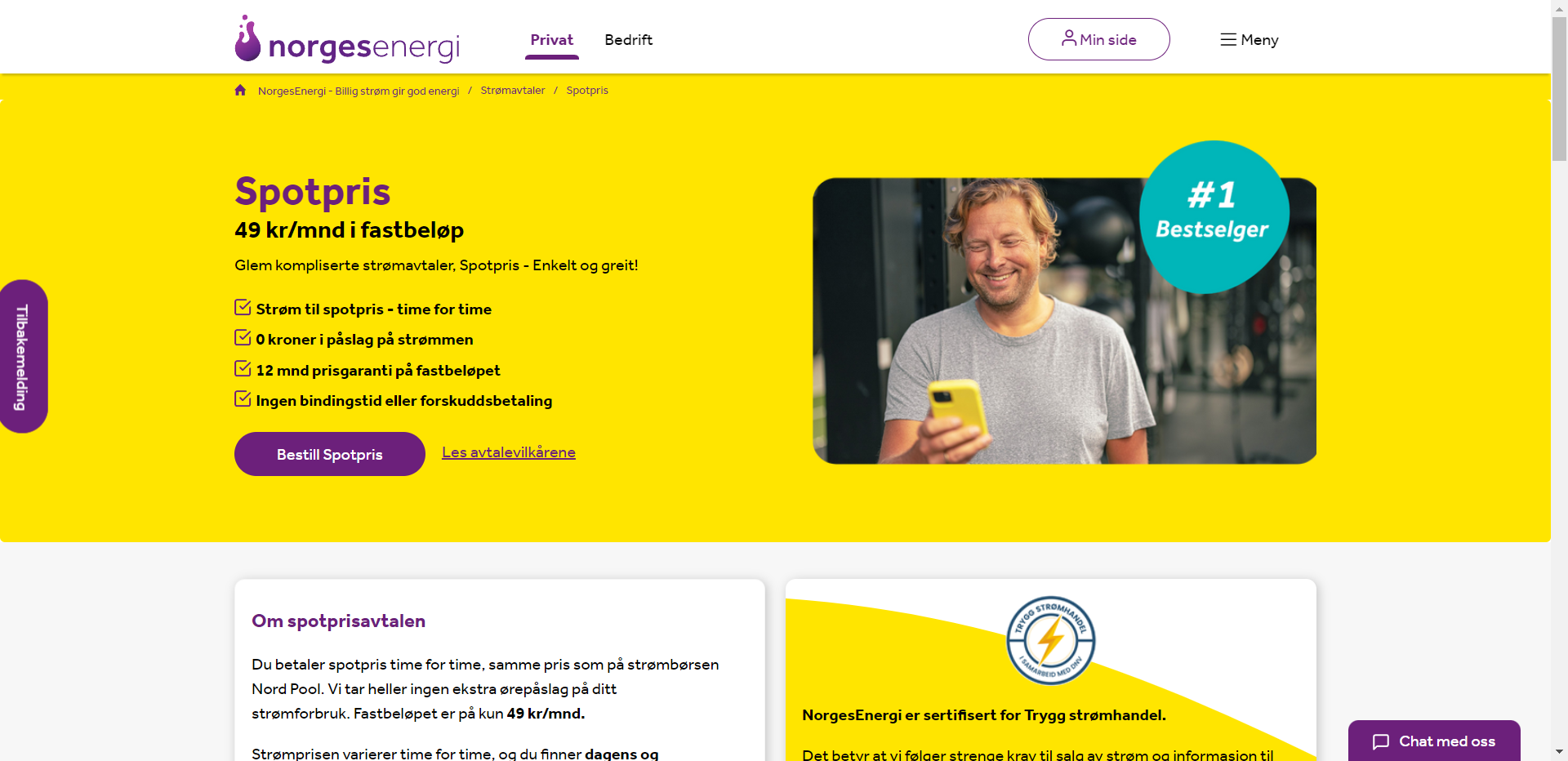 Skjermbilde fra Norgesenergi