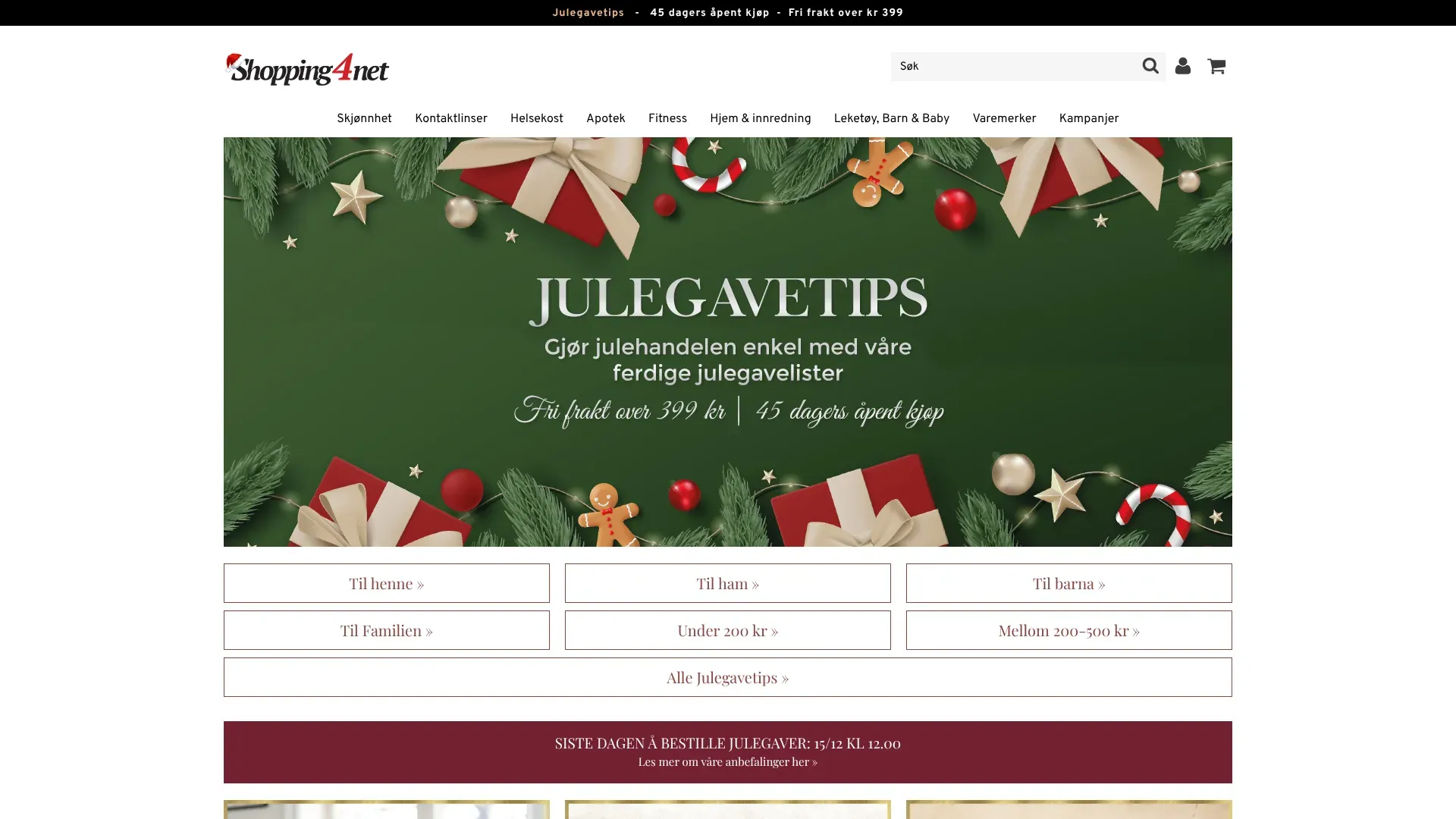 Skjermbilde fra Shopping4net