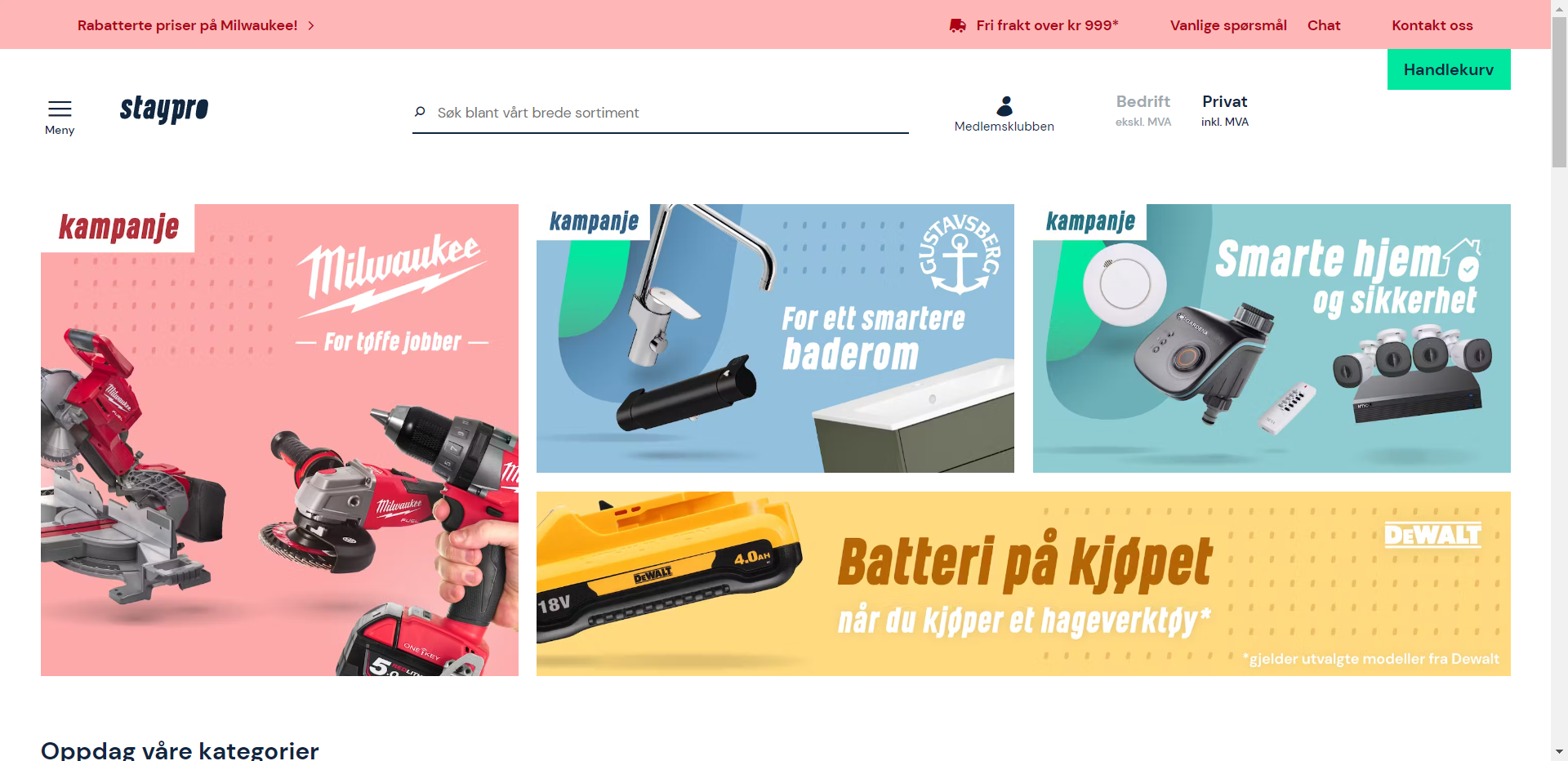 Skjermbilde fra Staypro